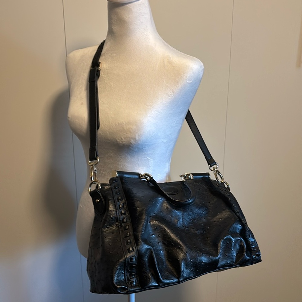 The Cue Cher Qu Black leather large handbag